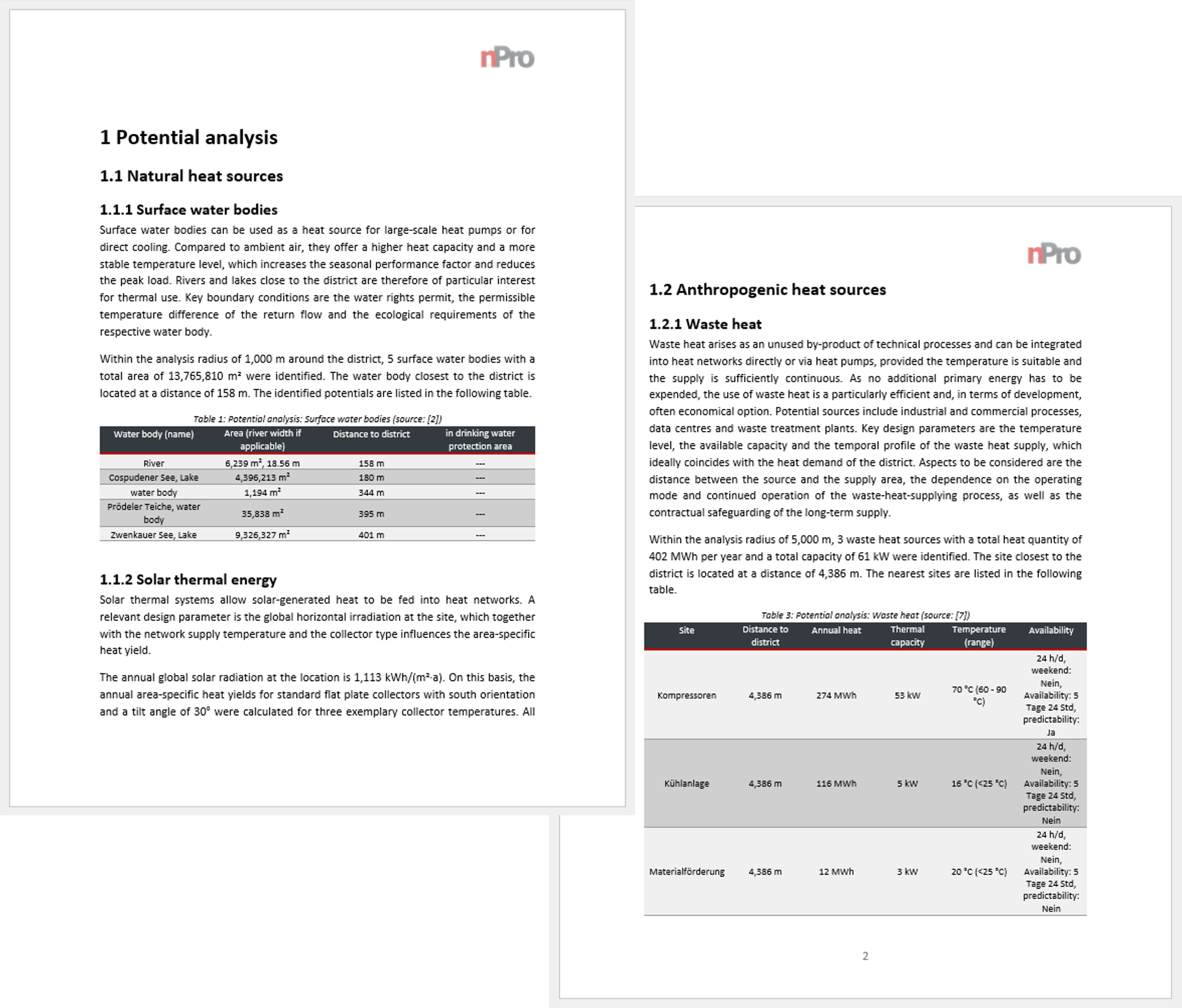 Potential analysis report nPro