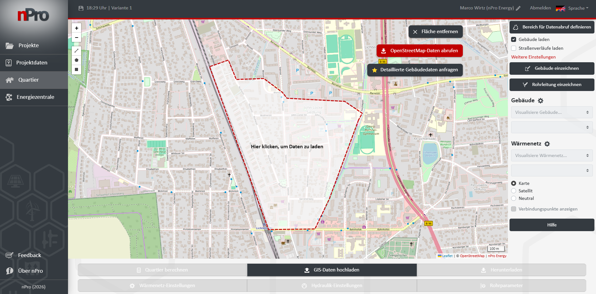 Gebäudedaten für Wärmenetzplanung abfragen