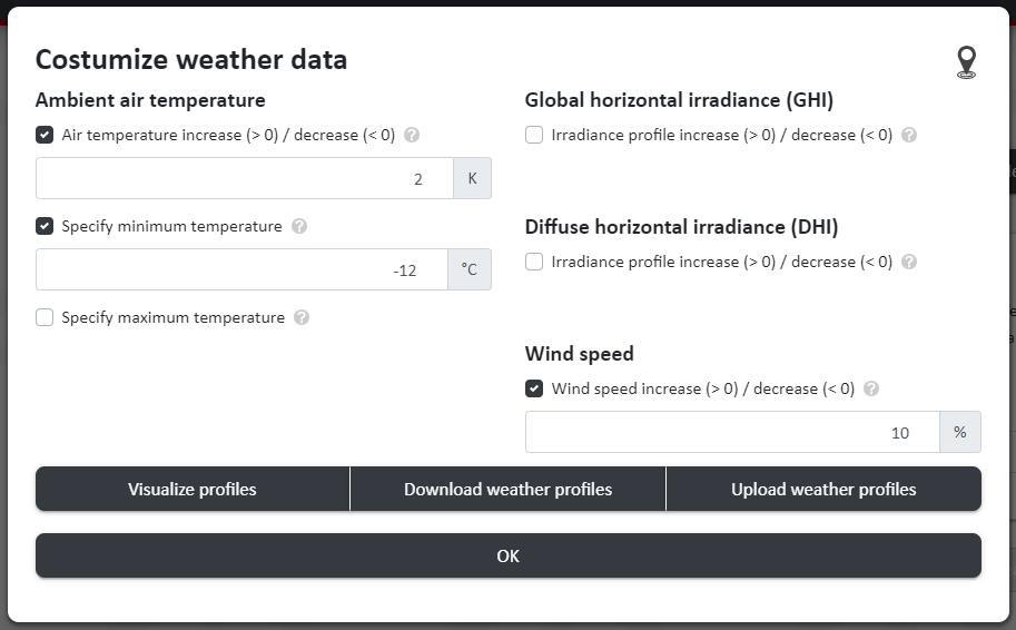 Modifying Weather Profiles