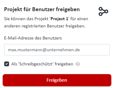 Projekte als schreibgeschtützt teilen